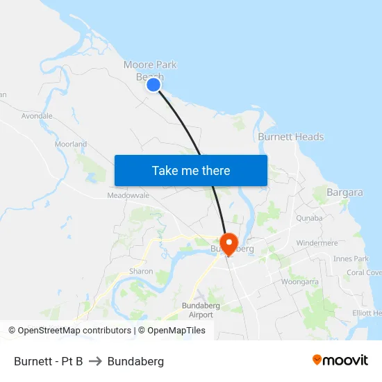 Burnett  - Pt B to Bundaberg map