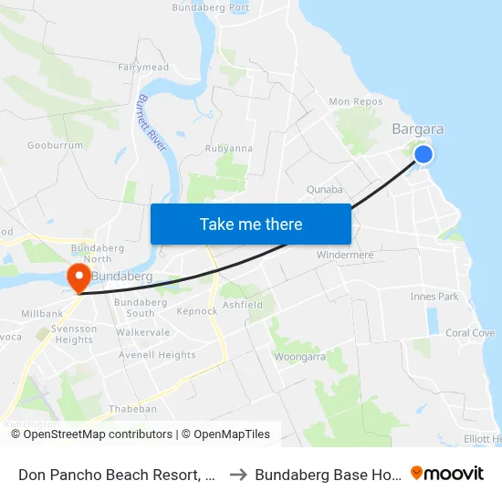 Don Pancho Beach Resort, Bargara to Bundaberg Base Hospital map