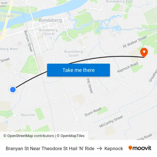 Branyan St Near Theodore St Hail 'N' Ride to Kepnock map