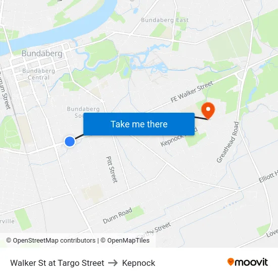 Walker St at Targo Street to Kepnock map