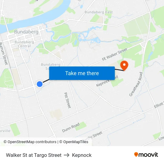 Walker St at Targo Street to Kepnock map
