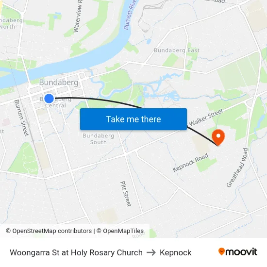 Woongarra St at Holy Rosary Church to Kepnock map