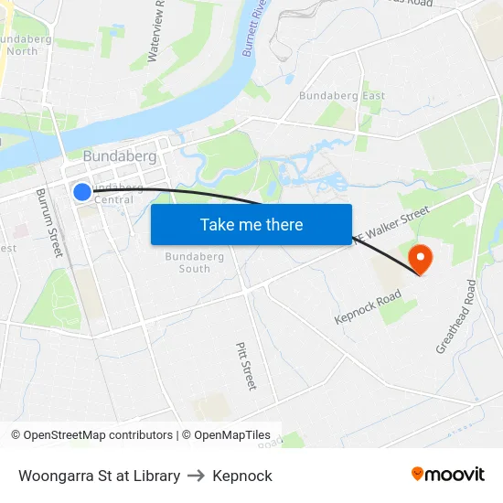 Woongarra St at Library to Kepnock map
