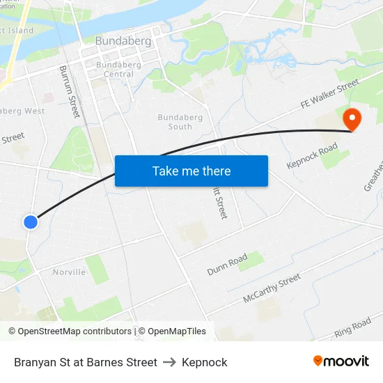 Branyan St at Barnes Street to Kepnock map