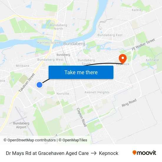 Dr Mays Rd at Gracehaven Aged Care to Kepnock map