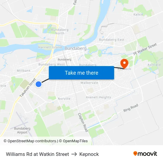 Williams Rd at Watkin Street to Kepnock map