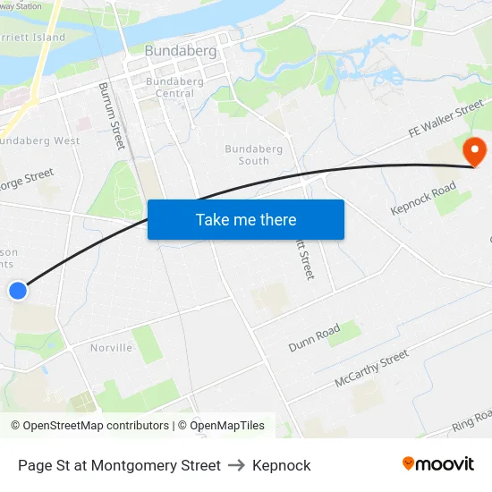 Page St at Montgomery Street to Kepnock map