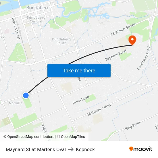 Maynard St at Martens Oval to Kepnock map