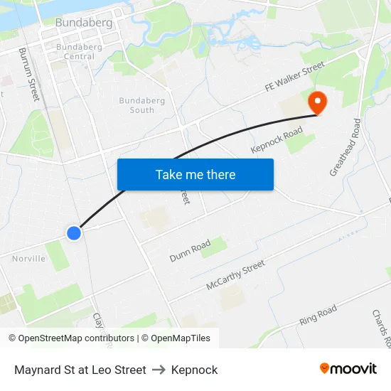 Maynard St at Leo Street to Kepnock map