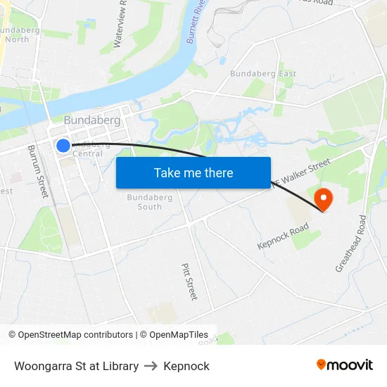 Woongarra St at Library to Kepnock map