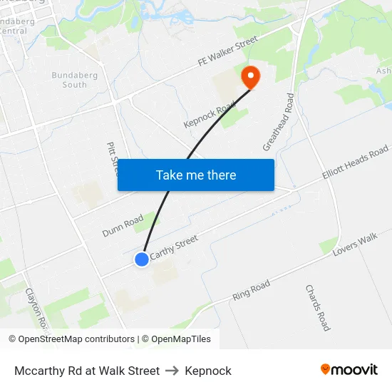 Mccarthy Rd at Walk Street to Kepnock map