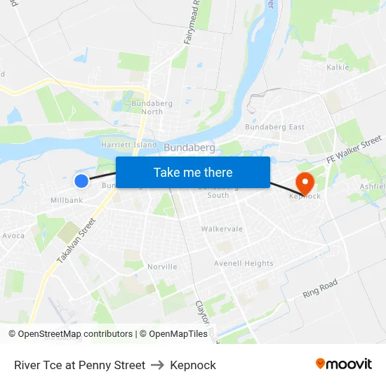 River Tce at Penny Street to Kepnock map