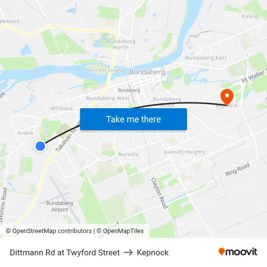 Dittmann Rd at Twyford Street to Kepnock map