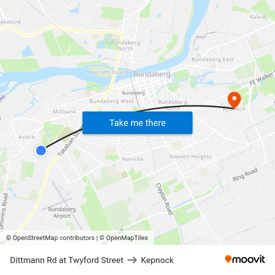 Dittmann Rd at Twyford Street to Kepnock map