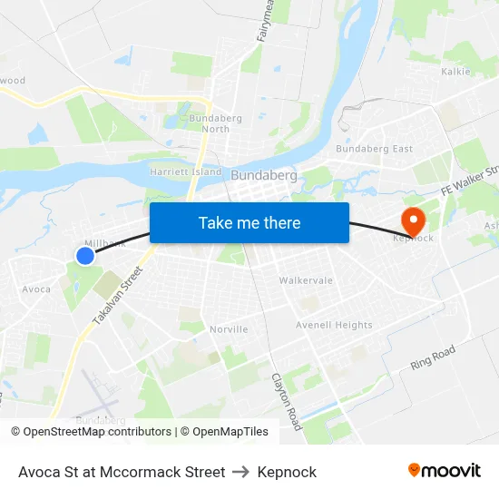 Avoca St at Mccormack Street to Kepnock map