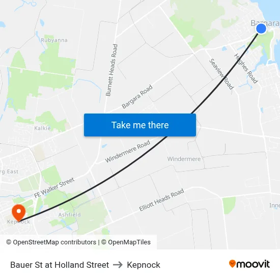 Bauer St at Holland Street to Kepnock map