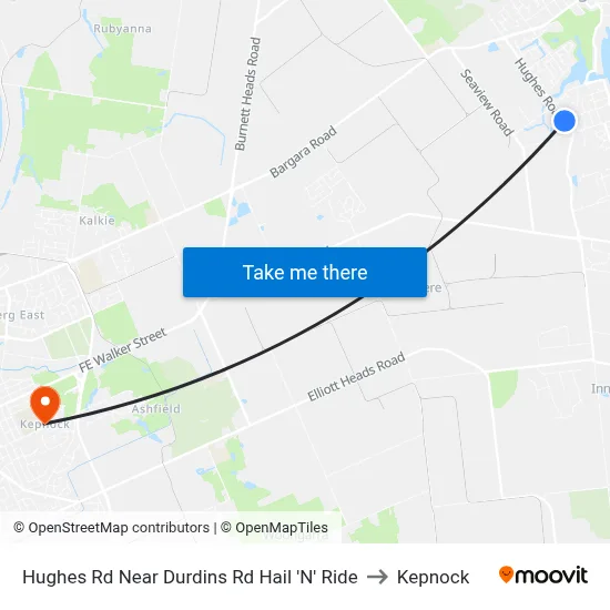 Hughes Rd Near Durdins Rd Hail 'N' Ride to Kepnock map