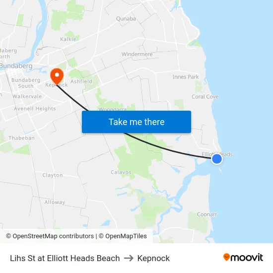 Lihs St at Elliott Heads Beach to Kepnock map