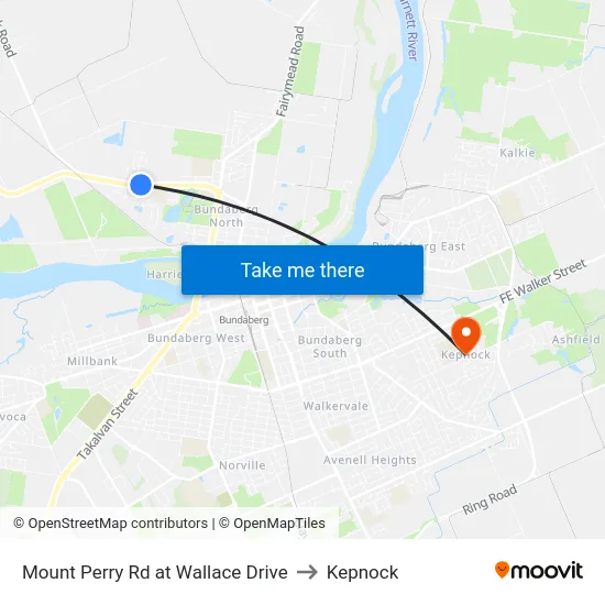 Mount Perry Rd at Wallace Drive to Kepnock map