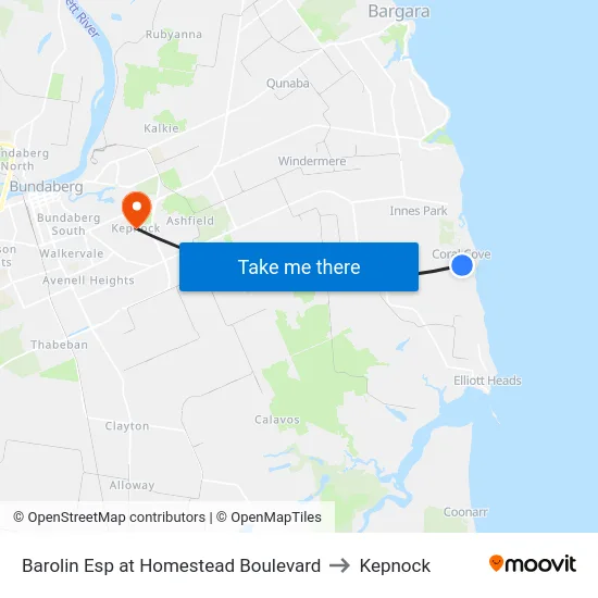 Barolin Esp at Homestead Boulevard to Kepnock map