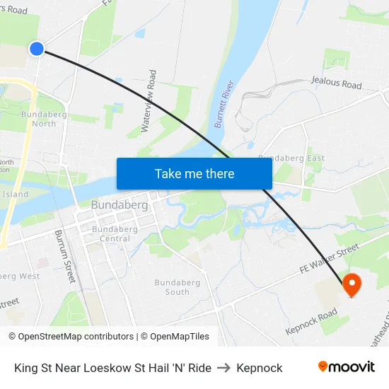 King St Near Loeskow St Hail 'N' Ride to Kepnock map
