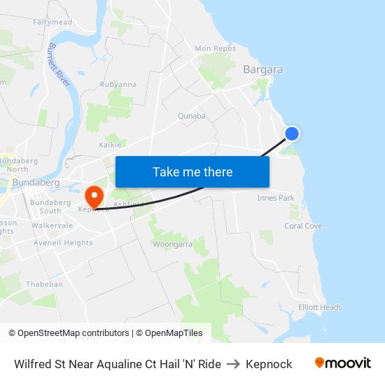 Wilfred St Near Aqualine Ct Hail 'N' Ride to Kepnock map