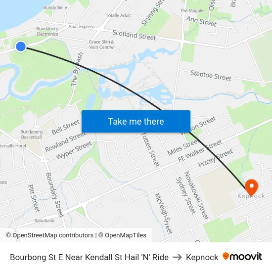 Bourbong St E Near Kendall St Hail 'N' Ride to Kepnock map