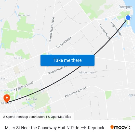 Miller St Near the Causeway Hail 'N' Ride to Kepnock map