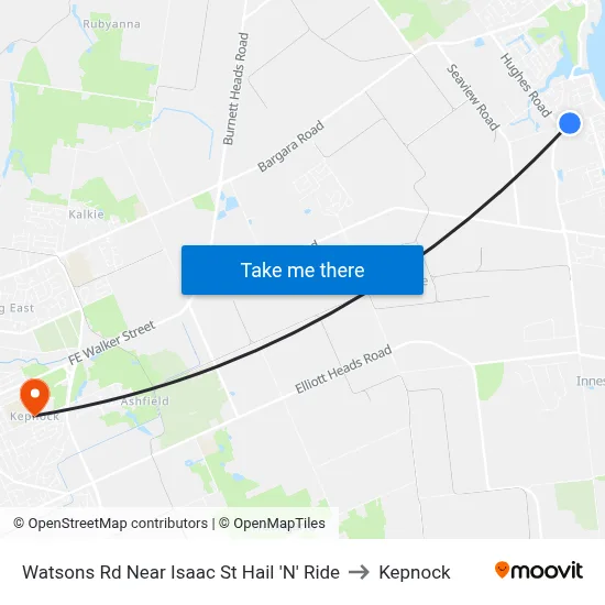 Watsons Rd Near Isaac St Hail 'N' Ride to Kepnock map