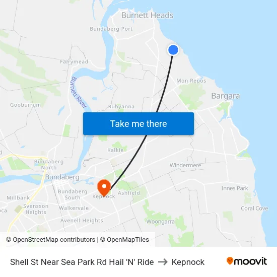 Shell St Near Sea Park Rd Hail 'N' Ride to Kepnock map