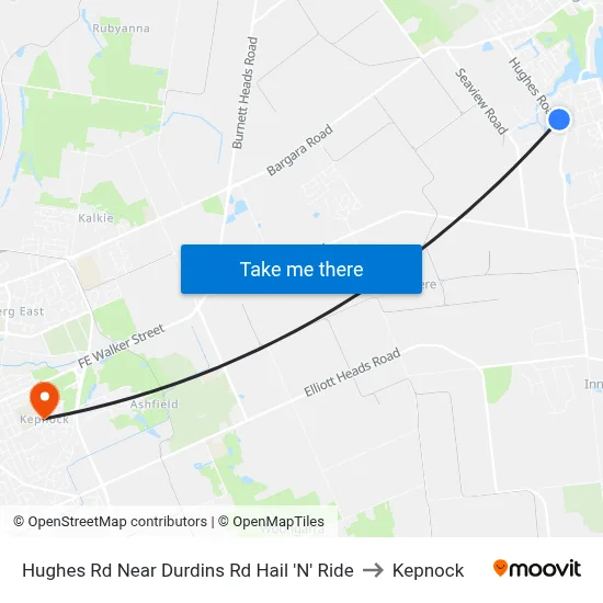 Hughes Rd Near Durdins Rd Hail 'N' Ride to Kepnock map