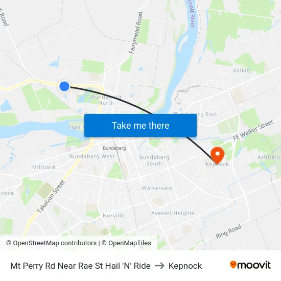 Mt Perry Rd Near Rae St Hail 'N' Ride to Kepnock map