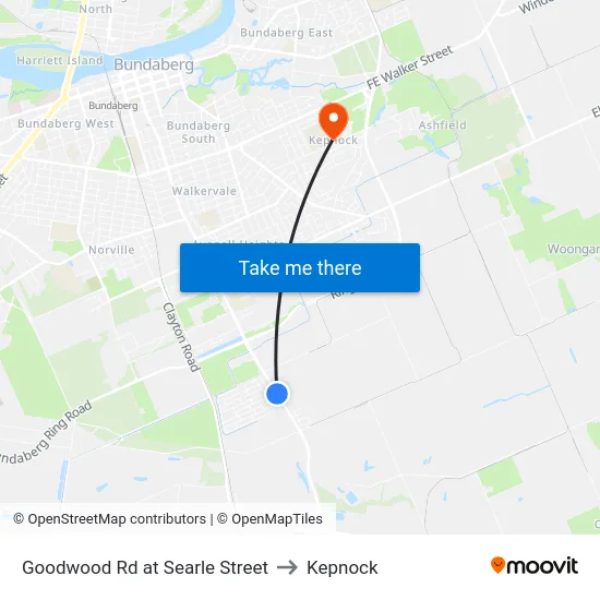 Goodwood Rd at Searle Street to Kepnock map