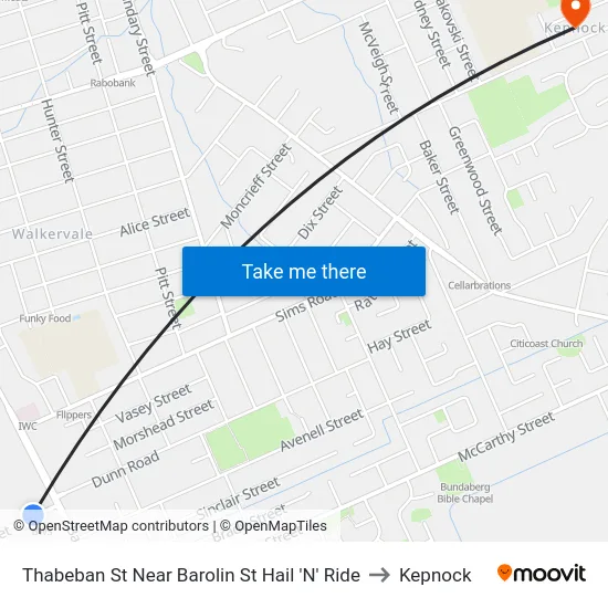 Thabeban St Near Barolin St Hail 'N' Ride to Kepnock map