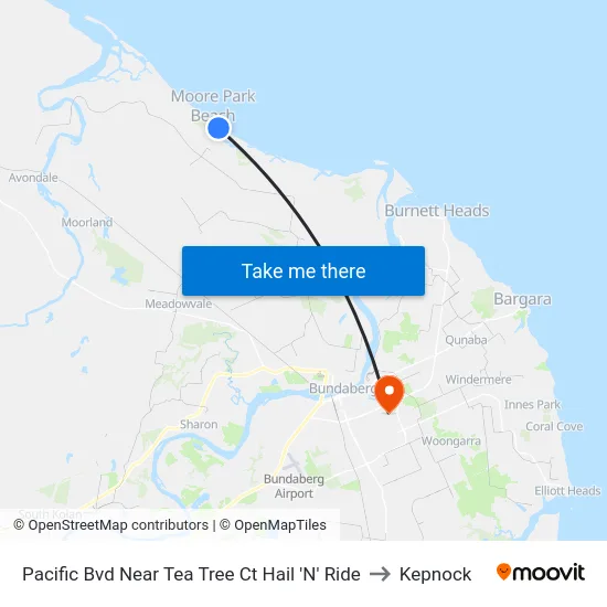 Pacific Bvd Near Tea Tree Ct Hail 'N' Ride to Kepnock map