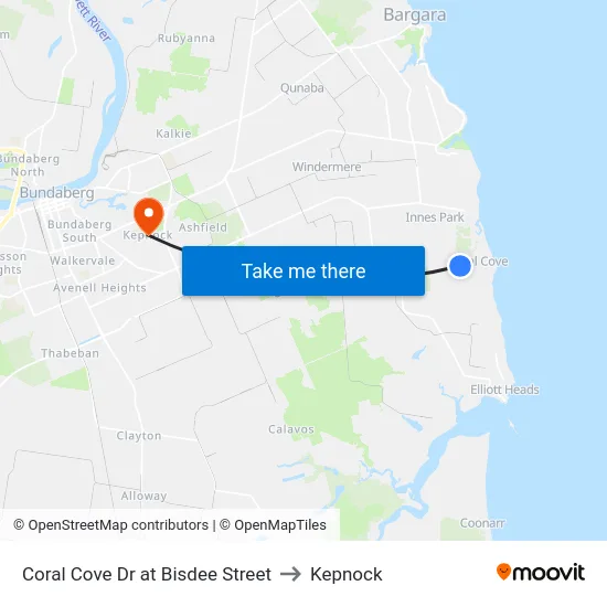 Coral Cove Dr at Bisdee Street to Kepnock map