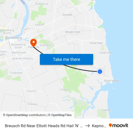 Breusch Rd Near Elliott Heads Rd Hail 'N' Ride to Kepnock map