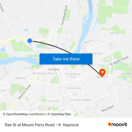 Rae St at Mount Perry Road to Kepnock map