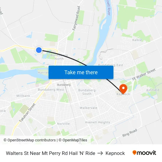 Walters St Near Mt Perry Rd Hail 'N' Ride to Kepnock map