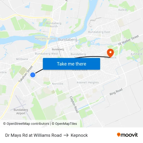 Dr Mays Rd at Williams Road to Kepnock map