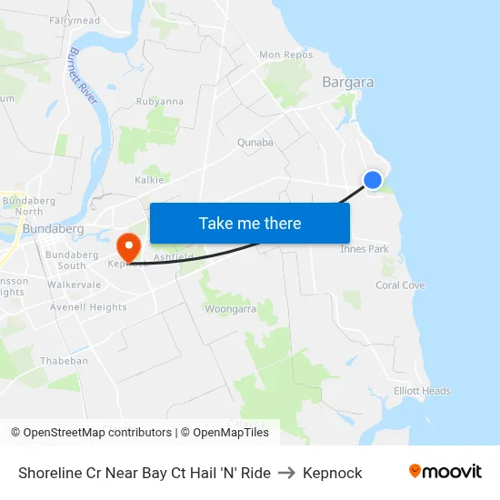 Shoreline Cr Near Bay Ct Hail 'N' Ride to Kepnock map