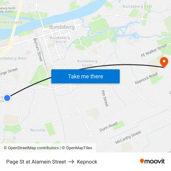 Page St at Alamein Street to Kepnock map