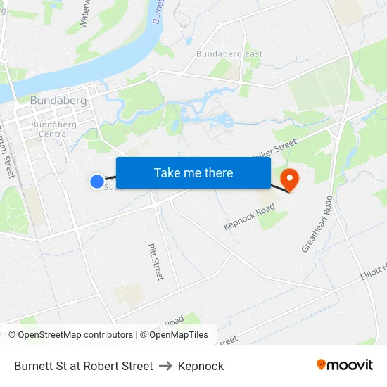 Burnett St at Robert Street to Kepnock map