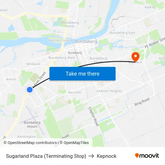 Sugarland Plaza (Terminating Stop) to Kepnock map