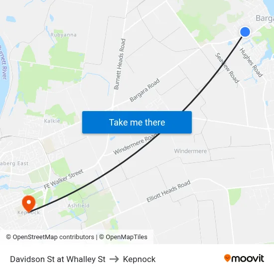 Davidson St at Whalley St to Kepnock map