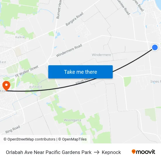 Orlabah Ave Near Pacific Gardens Park to Kepnock map