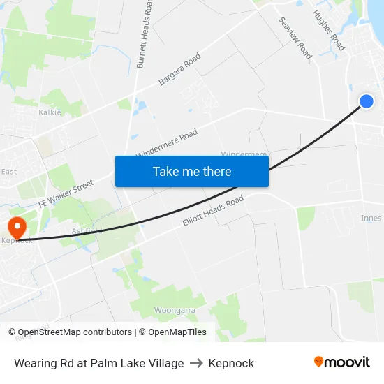 Wearing Rd at Palm Lake Village to Kepnock map