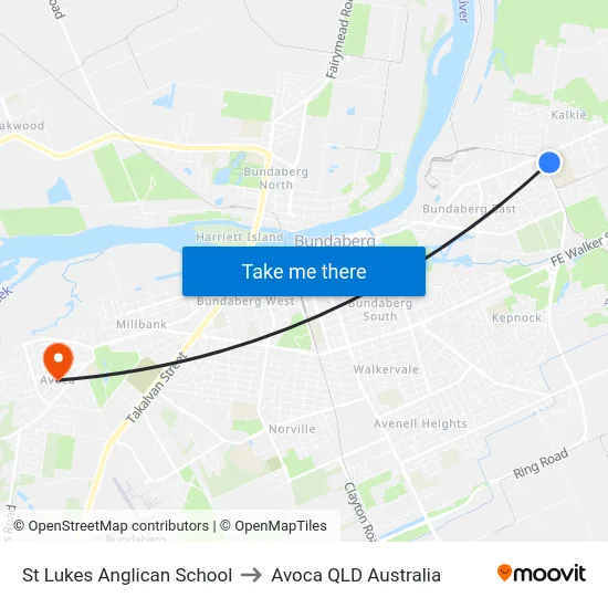 St Lukes Anglican School to Avoca QLD Australia map