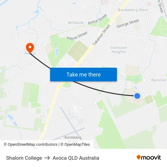 Shalom College to Avoca QLD Australia map