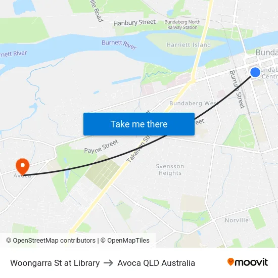 Woongarra St at Library to Avoca QLD Australia map